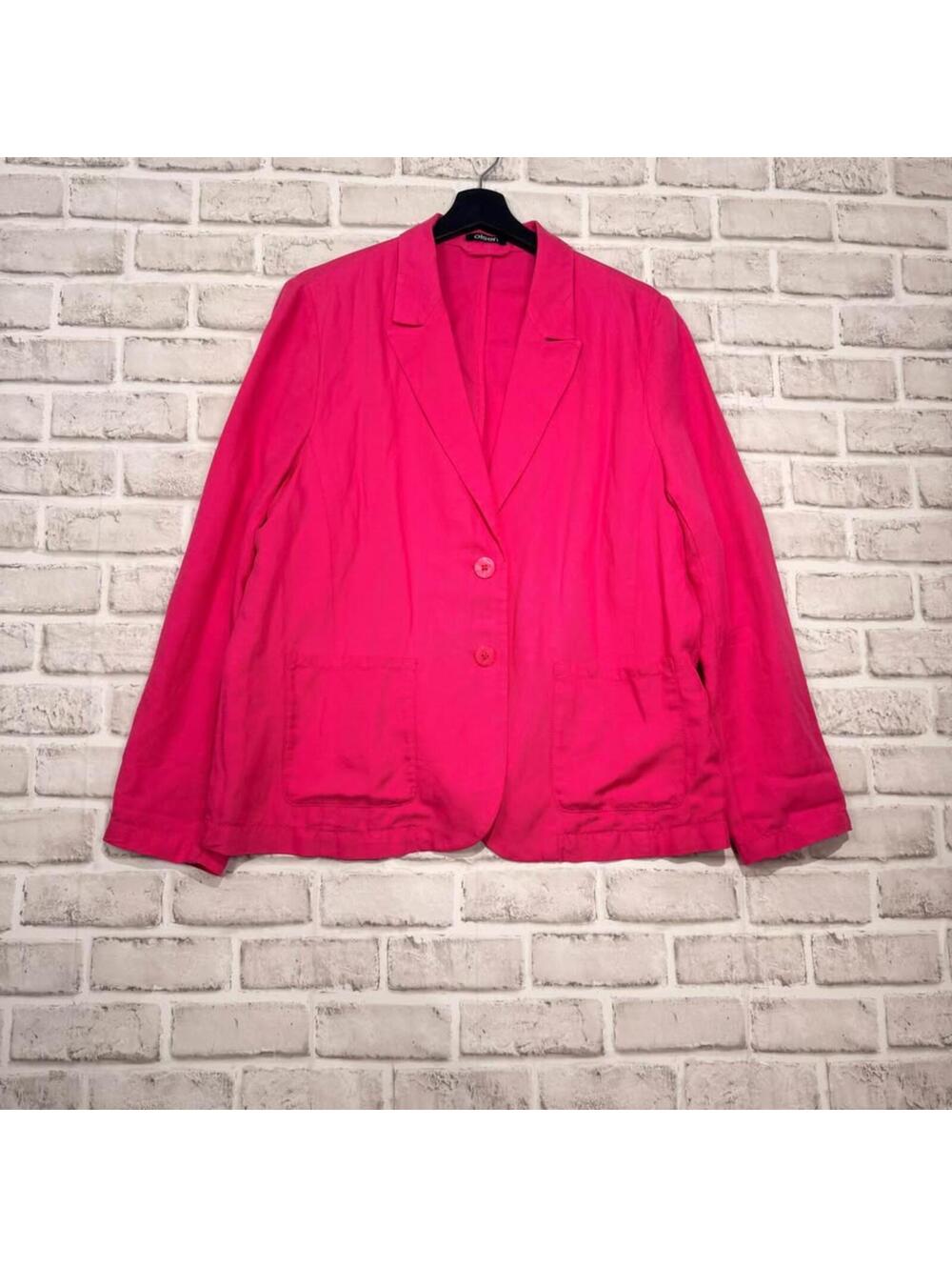 Olsen Pink Lyocell and Linen Blazer Women's L/14